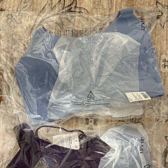 Lululemon Like a Cloud Ribbed Longline Bra Size 10 D/DD - Blue - Picture 4 of 4